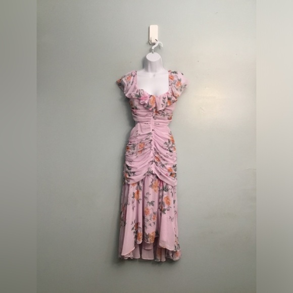 Astr Dresses & Skirts - Astr Pink Floral Chiffon Dress